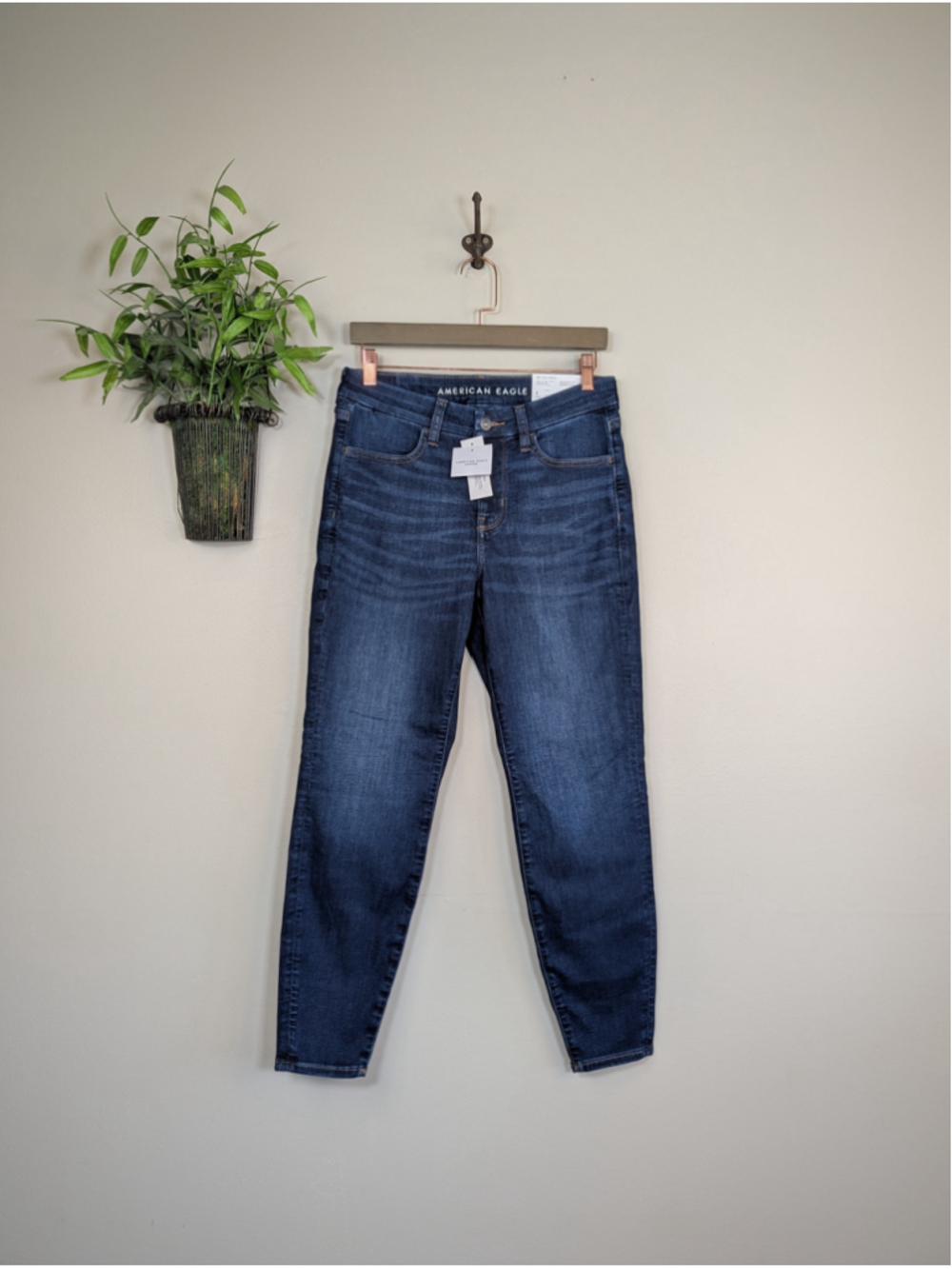 American Eagle 8 S Curvy High Rise Skinny Jegging Jeans Next Level Stretch Blue